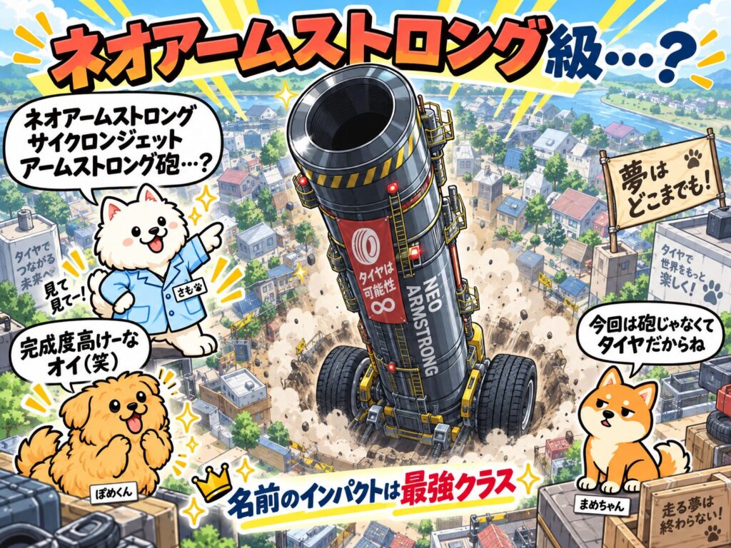 ARMSTRONG TRU-TRAC HTをネオアームストロング級のタイヤ砲として表現したイメージ